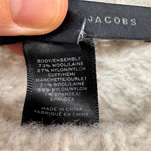 Marc by Marc Jacobs || Connolly Gray Stripe Cable Knit Wool Sweater Large - Picture 7 of 9